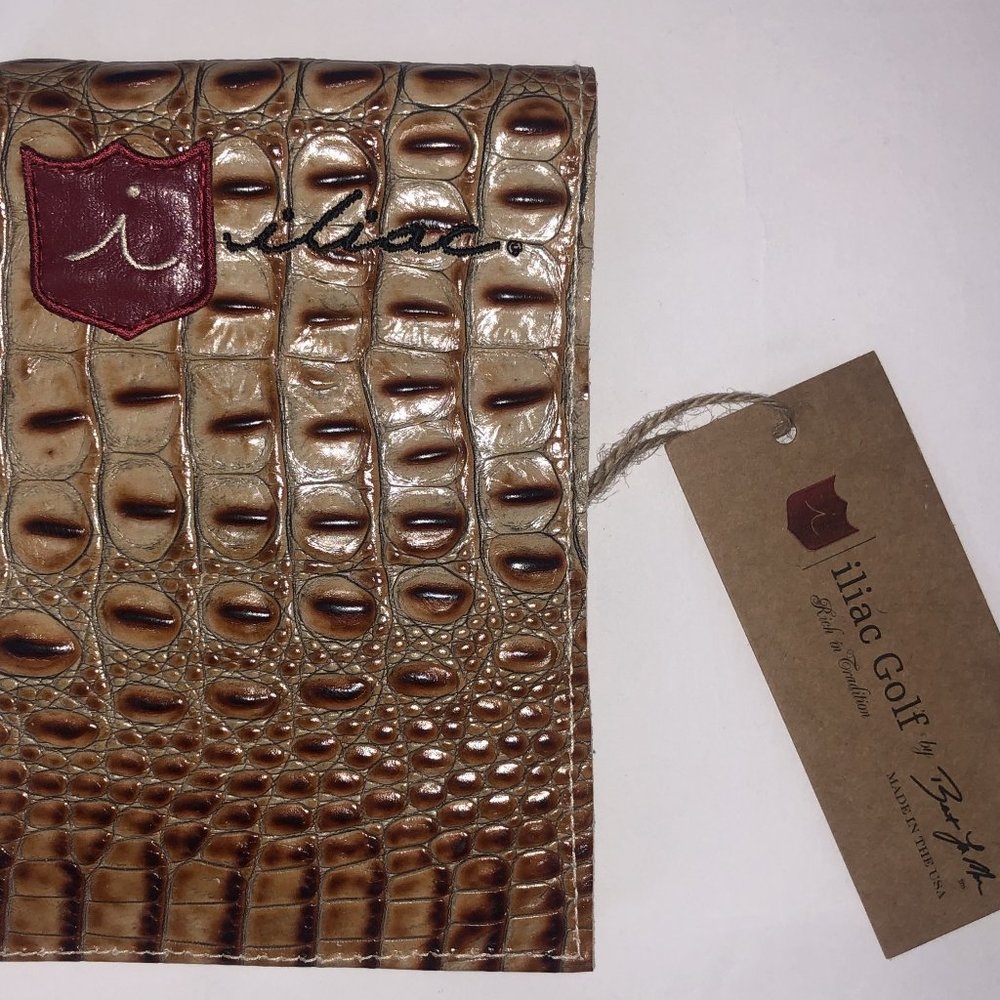 iliac Golf Brown Yardage Book Cover Leather New